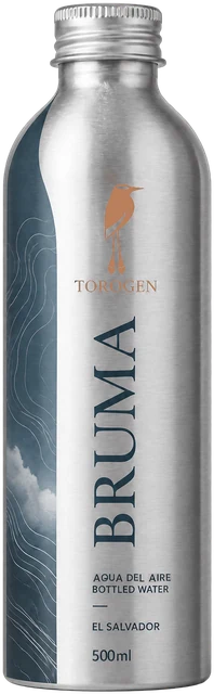 Botella BRUMA de aluminio con banda de añil — diseño preliminar